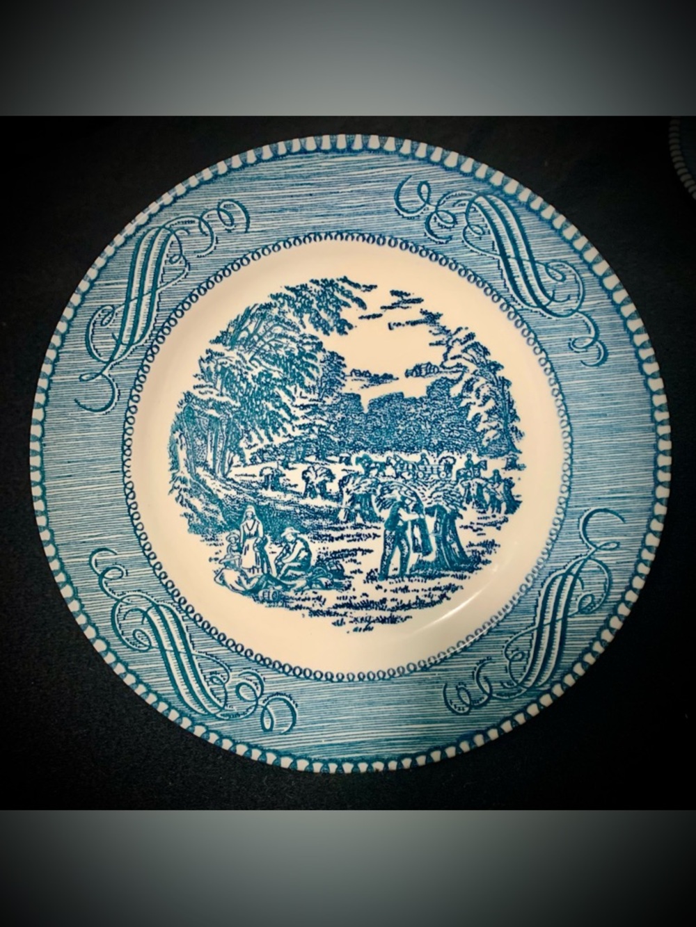 🔍Vintage Currier & Ives Blue Royal Small Bowls (2) Piece Set Replacement Pieces